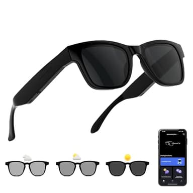AI Smart Glasses with Color-Change Lenses Bluetooth Glasses for Men Women with Translation 160+Languages Voice Assistant Translator Glass for Meeting,Travel