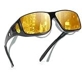 Xfeel Night Driving Glasses for Men Women Fit Over Sunglasses Anti Glare Polarized Night Vision Glasses