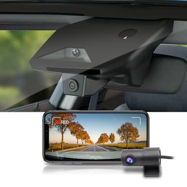 Fitcamx Front 2K+Rear 1080P 4K Dash Cam Adapts for Jeep Grand Cherokee 2023-2025 L 4XE (HD2-0513), OEM Style, Dual HD Video, Built-in WiFi & APP, Loop Recording, G-Sensor, Easy to Set, 64GB Card