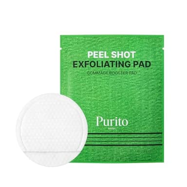 PURITO PEEL SHOT Exfoliating Pad | for Blackheads, Whiteheads & Pores | Charcoal + Enzyme Deep Clean | Instant Glow & Smooth Texture | Gentle Daily Exfoliation | Korean Skincare, 8 Pads