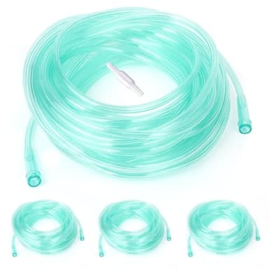 ANSNF 50Ft Oxygen Tubing, Crush Resistant High Flow Oxygen Tubing, 3 Pack Green Oxygen Tubing, Non Kinking Oxygen Tubing with Oxygen Tubing Connector