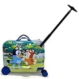 Fast Forword 18" Bluey Kids Ride On Luggage-HardShell Rolling Travel Suitcase-Lightweight Ride On Suitcase For Kids