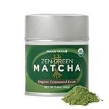 MIKAN-YAMA ZEN GREEN Organic Matcha Powder, 100% Authentic Japanese Ceremonial Grade, Single Origin from Shizuoka Japan, 40g (1.41oz) - Saemidori Cultivar – (Organic Ceremonial 1.41oz (Pack of 1)Tin)