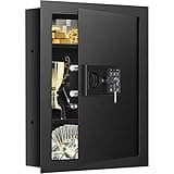 25.6" Tall Fireproof Wall Safes Between the Studs 16" Centers, Heavy Duty Electronic Hidden Safe with Removable Shelf, Home Safe for Money, Jewelry, Passport, Document
