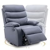GNMLP2020 Swivel Rocker Recliner Chair for Adults, Rocking Recliner Chair, Manual Small Recliners for Small Spaces, Living Room, Nursery, RV, Dark Grey