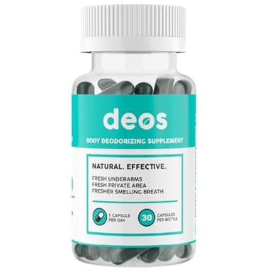 DEOS Internal Deodorant Supplement – Full Body Deodorizer for Gut Health, Skin Health, Detox & Digestion Support – Natural Odor Control Chlorophyll Pills | 30 Capsules