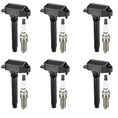 BDFHYK Ignition Coil Pack UF807 and Iridium Spark Plugs 93175 Compatible with Chrysler Pacifica Dodge Durango Jeep Grand Cherokee Wrangler Ram 1500 3.6L V6 68223569AB LKR7DIX-11S, Sets of 6