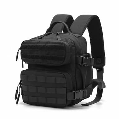 FLWVOG 9L Mini Backpack for Men and Women, Small Backpack for Gym Hiking Travel Sports Running (Black)