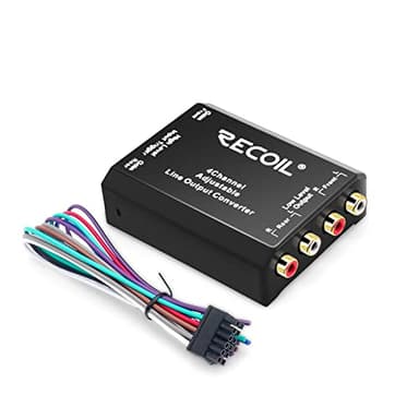 Recoil LOC4 Four Channel Speaker Cable to RCA Adjustable Line Output Converter with Remote Turn On