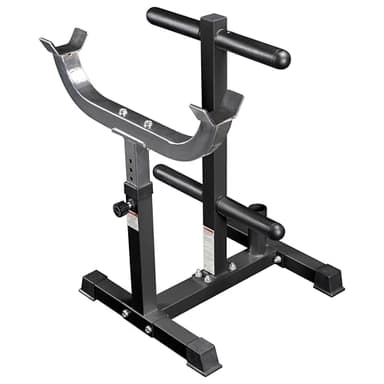 Valor Fitness Adjustable Preacher Curl Station – Standing Biceps Bench with Olympic Bar Support and Plate Pegs for Strength Training at Home