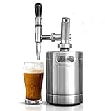 NutriChef Nitro Cold Brew Coffee Maker - Home Brew Coffee Keg, Nitrogen Coffee Machine Dispenser System w/ Pressure Relieving Valve Kit & Stout Creamer Faucet, Stainless steel - NutriChef NCNTROCB10