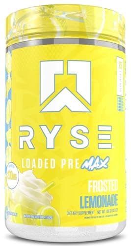 Ryse Loaded Pre Max Pre Workout Powder - Frosted Lemonade - 300mg Dual-Phase Caffeine for Sustained Energy for Men & Women - L-Citrulline, PeptiPump & Alpha-GPC for Power, Pumps & Focus - 25 Servings