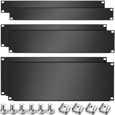 Zhengmy 1u,2u,4u Blank Panel Metal Rack Mount Filler Mount Panel Spacer 19 Inches Rack Blanking Kit for Enclosure Server Cabinet Black(6 Pieces)