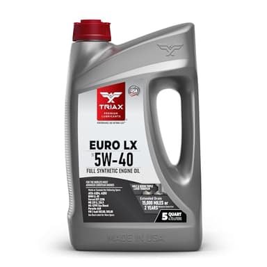TRIAX Euro LX 5W-40 Full Syn Engine Oil - Compatible with BMW LL01, MB 229.5, 226.5, Audi/VW 502.00, 505.00, MS-12991, Porsche A40 (5 Quart)