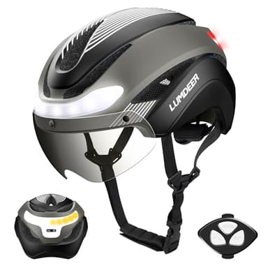 LUMDEER Smart E-Bike Helmet with Light - CPSC & NTA-8776 Certified - Class 3 E-Bikes, Cycling, Scooter, Bicycle, Mountain - Wireless Front & Rear Turn Signals, Automatic Brake Light
