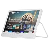 SYLVOX 15.6'' Portable Smart TV 12 Volt Television, 10000mAH Battery Powered IP66 Waterproof Dual Speakers Wireless WiFi 300nits Small Outdoor TVs, for RV Camping Pool Bathroom Kitchen Bedroom