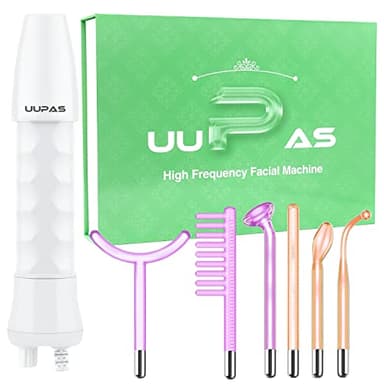 High Frequency Facial Wand - UUPAS Portable High Frequency Facial Machine with 6 Pcs Different Tubes（Orange & Purple）