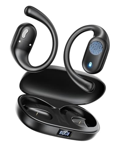 Eigsupia Open Ear Headphones Wireless Bluetooth - 5.3 Bluetooth Earbuds with LED Digital Display, IP54 Waterproof, 36H Playtime, Lightweight Comfort Wireless Earbuds Fit Sports, Running, Cycling
