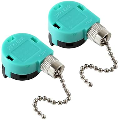 Akahttbn Ceiling Fan Switch 3 Speed 4 Wire Zing Ear ZE-268S6, Fan Pull Chain Switch Replacement Speed Control,Compatible with Hunter Ceiling Fans, Wall Lamps, Cabinet Light (Nickel)2 Pcs