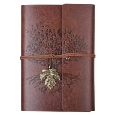 Billtigif PU Leather Journal Notebook, Refillable Travel Writing Journals Diary, Gifts for Women, Men, Teen Girls and Boys, 100GSM Lined Paper,160 Pages(Brown, A6 5.1" x 7.2")
