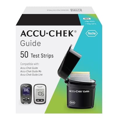 Accu-Chek Guide Glucose Test Strips for Diabetic Blood Sugar Testing (Pack of 50)