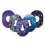 ExpressionMed - Adhesive Patches for Dexcom G7 and Stelo (Pack of 5) - Made in The USA, Waterproof, Non-Fraying, Pre-Cut CGM Sensor Tapes (Dreamy Escapes Variety Pack)