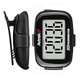 AVTREK 3D Step Counter Clip On with LED Backlight Pocket Pedometer for Walking Outdoor Activities Fitness Tracker Without Smartphone (Black)