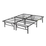 Amazon Basics Bed Frame with Storage, Foldable Metal Platform, Sturdy Steel, No Box Spring Needed, 14 inches High, Tool-Free Setup, King Size, Black