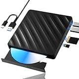 5 in 1 External Blu Ray Drive, Portable Blu Ray Player with USB 3.0 Type-C, CD DVD Burner 3D Blu Ray with SD/TF Port, Blu Ray Drive Compatible with Windows Laptop Desktop, Bluray Player for PC