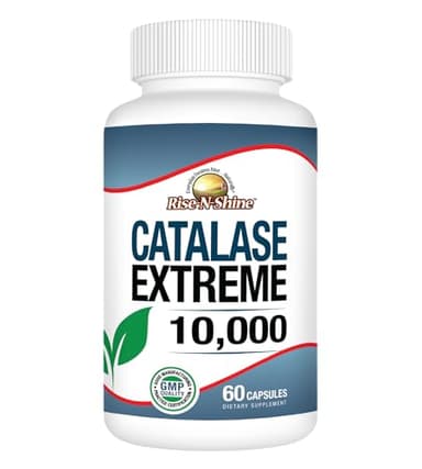 Rise-N-Shine Catalase Extreme Supplement 10,000 with Saw Palmetto, Biotin, Fo-Ti, PABA - Hair Supplements for Strong Hair - 60 Capsules