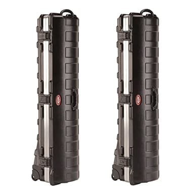 SKB ATA Deluxe Standard Hard Plastic 49 Inch Long Interior Golf Bag Storage Traveling Case with Wheels and Reliable Secure Latches, Black (2 Pack)