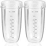 Replacement Parts 32oz Blender Cups (2 Packs) Replacement Blender Cups Compatible with NutriBullet 600w and 900w Blender