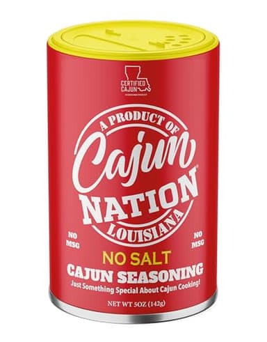 Cajun Nation NO SALT Cajun Seasoning 5 oz – Gluten Free, No MSG– Louisiana Spicy Cajun Seasoning for Turkey, Jambalaya, Gumbo, Seafood & More