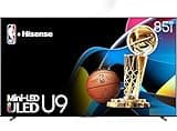 Hisense 85-Inch Class U9 Series Mini-LED ULED 4K UHD Google Smart TV (85U9N, 2024 Model) - QLED, Native 144Hz, Full Array Local Dimming, Game Mode Pro, Alexa Compatibility, 480 Motion Rate