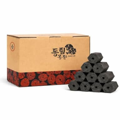 Dong LIM Binchotan-Thai Style Charcoal Briquettes, 29 LBS (13KG), 100% Natural Hardwood, High Heat, Low Ash, Long Burning, for Japanese & Korean BBQ, Grill, Kebab