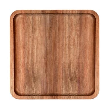 LorisArm 8" Acacia Wood Plate, Square Wooden Trays Serving Platter Dinner Server Tray Dessert Cookie Snack Fruit Serving Board.