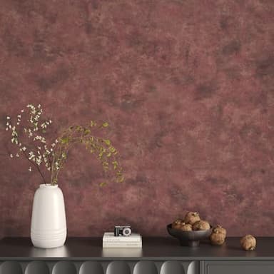 JSEVEM 16"×118" Extra Thick Luxury Red Copper Gold Rusty Metallic Concrete Wallpaper Peel and Stick Glossy Textured Metallic Concrete Contact Paper Vinyl Wall Stickers for Kitchen Cabinets Countertops