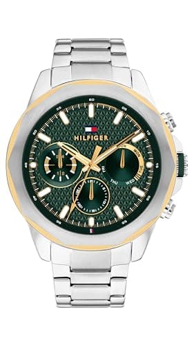 Tommy Hilfiger Men's Multifunction Quartz Watch, Stainless Steel Bracelet, Water Resistant 5 ATM, Urban Stylish Timepiece, Gift for Him, 46mm