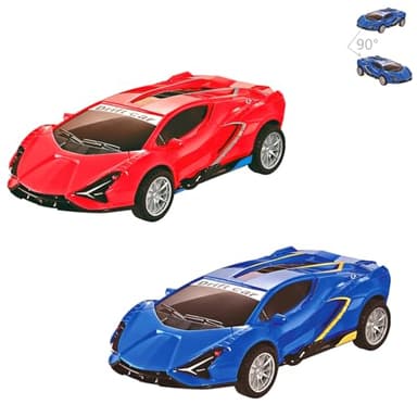 Johehe Inertia Drift Car Toy for Kids 3-6 Year Boys and Girls Model Vehicle,2 Pack Push Go Friction Powered Vehicles Stunt Cars, Toddler Car for Kids Aged 3+ Gifts