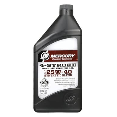 Mercury 25W-40 4-Stroke Synthetic Blend Marine Engine Oil, 1 Quart - 8M0078629