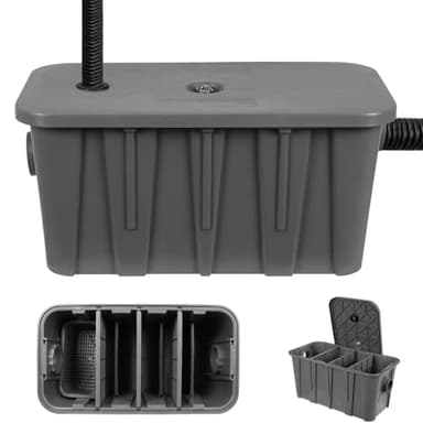 Commercial Grease Interceptor Trap with Removable Filter Basket Commercial Plastic Oil-Water Separator Prevents Clogs and for Restaurant Canteen Kitchen