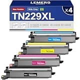 LEMERO UEXPECT TN229XL TN229 High Yield Toner Cartridges Compatible Replacement for Brother TN229XL TN229 Toner for MFC-L3720CDW MFC-L3780CDW HL-L3280CDW Printer | TN229XLBK/C/M/Y 4 Pack