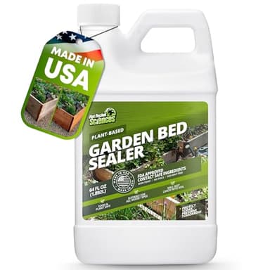 64oz Garden Box Sealer - Covers 37.5 to 187.5 sq ft., Ideal Garden Bed Sealer - Wood Waterproofing, Food Safe Sealant - Wood Sealant That Protects Against Sun, Water & Weather Damages