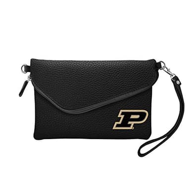 Littlearth NCAA Purdue Boilermakers Pebble Fold Over Purse, Team Color, 6”x 9" x 0.75”