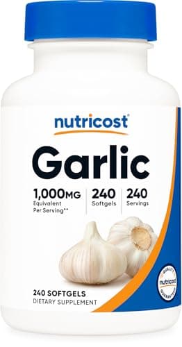Nutricost Garlic 1000mg, 240 Softgels - Odorless, Premium Gluten Free Supplement