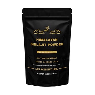Shilajit Pure Himalayan Shilajit Powder - Gold Grade 100% Pure with Fulvic Acid & 85+ Trace Minerals Complex for Energy & Immune Support - 100g