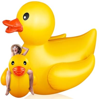 Hungdao 1 Pcs 5 Feet Giant Inflatable Duck Huge Rubber Duck Large Blow up Inflatable Pool Float for Adult Summer Beach Swimming Pool Party Decoration
