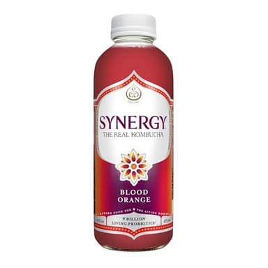 SYNERGY The Real Kombucha - Blood Orange - 16 fl oz Bottle - Raw Probiotic Drink for Gut Health and Immune Support