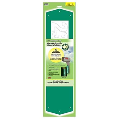 Hy-Ko Products 911, 911 Address Plate 6" x 18" (3" Numbers) Green, 1 Piece