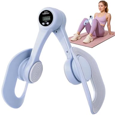 Thigh Trainer Master, Pelvic Floor Strengthening Device with Display Counter Hip Trainer Kegel Exerciser, Leg Inner Thigh Pelvic Floor Muscle Trainer, Thigh Exercise Workout Equipment for Home (Blue)